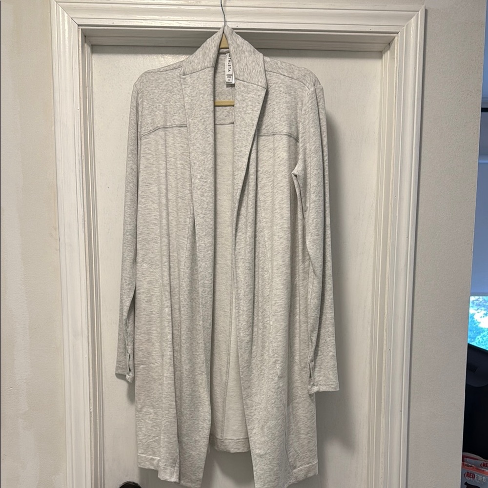 Athleta Gray Drapey Knit Cardigan Sweater